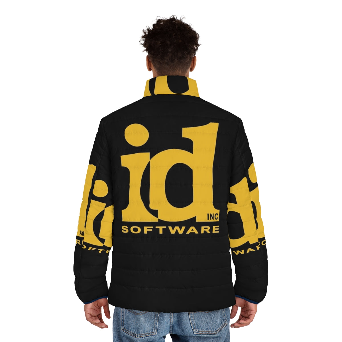 Id Software Puffer Jacket featuring the iconic Id software logo - men back