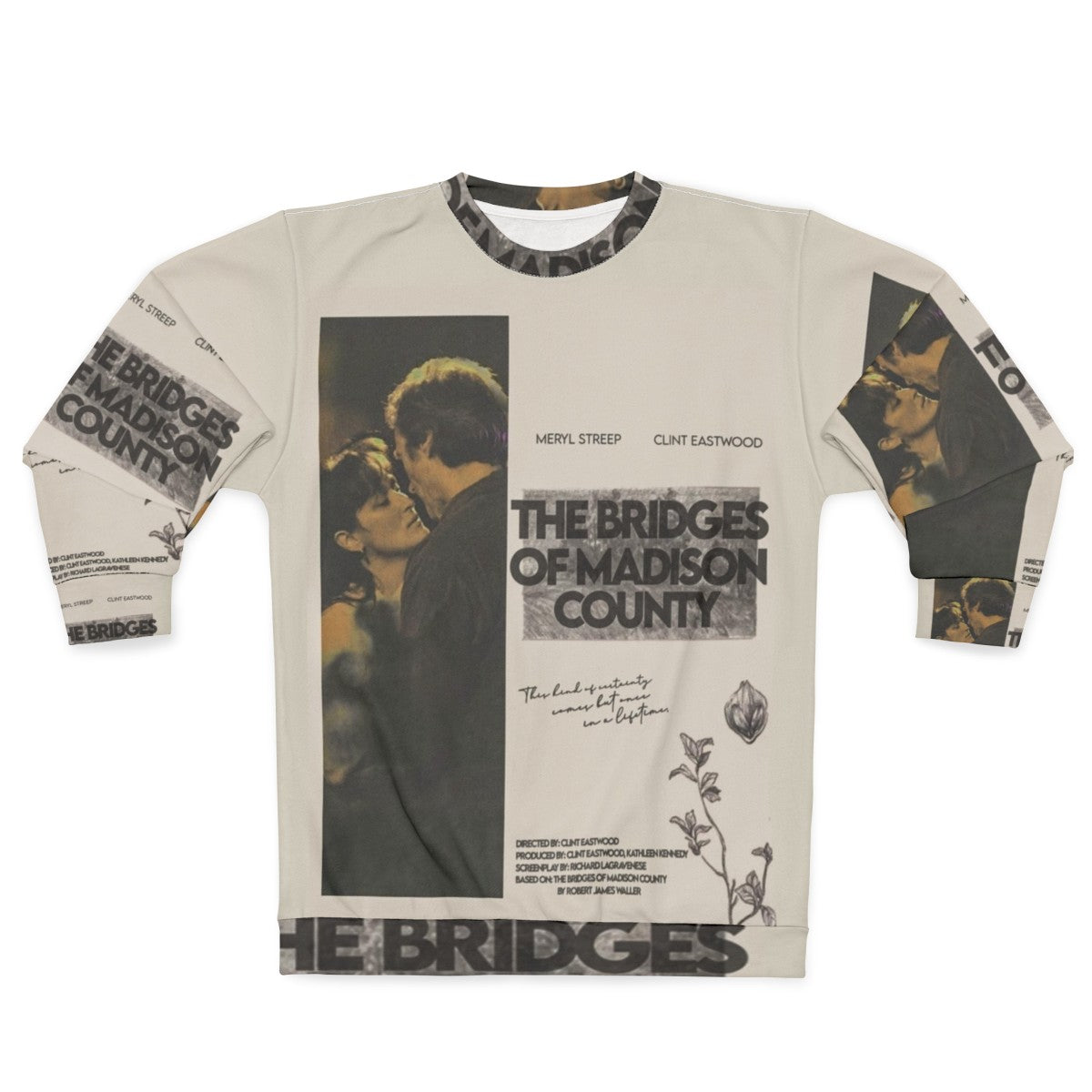 Bridges of Madison County movie sweatshirt featuring Meryl Streep and Clint Eastwood