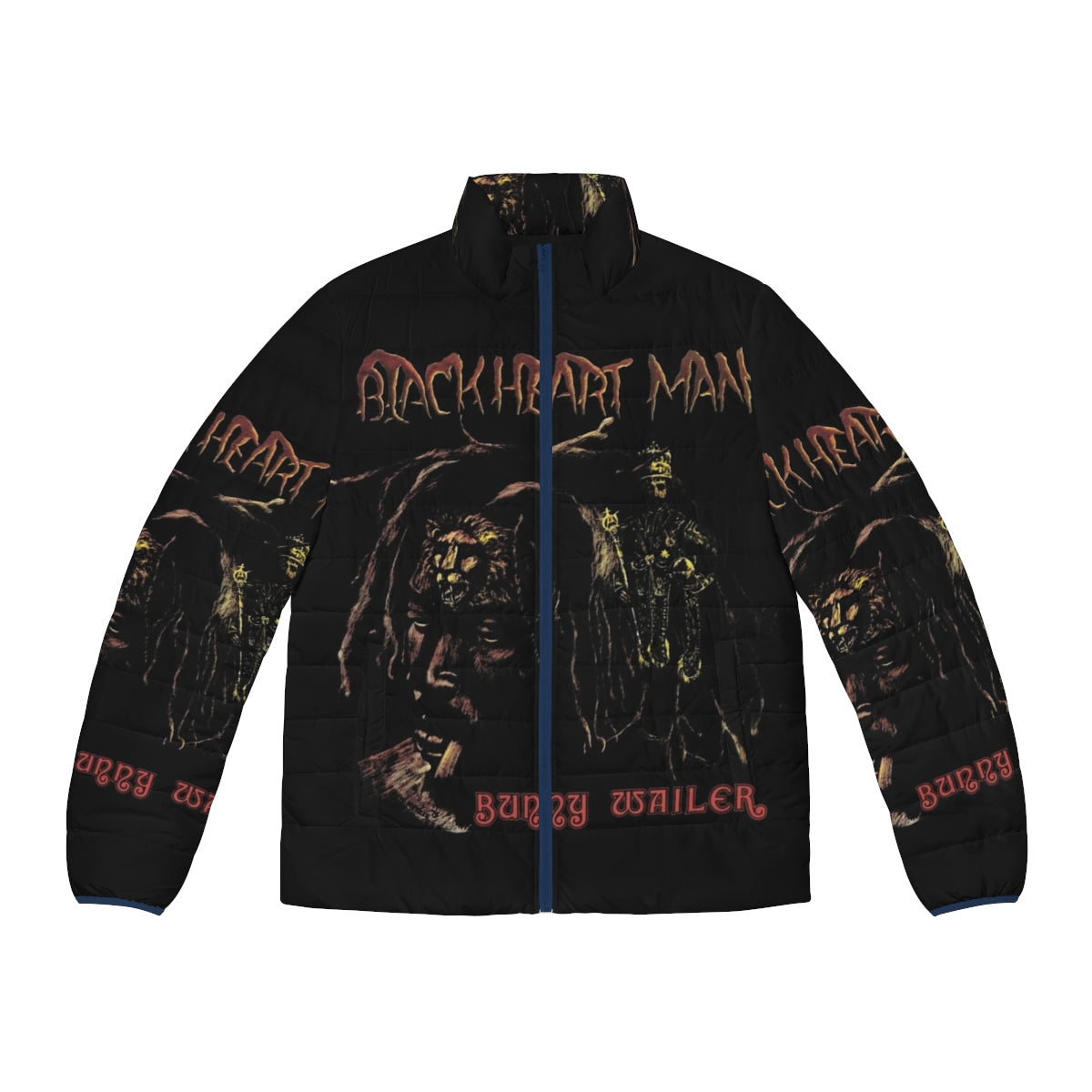 Bunny Wailer Blackheart Man Puffer Jacket featuring reggae-inspired design