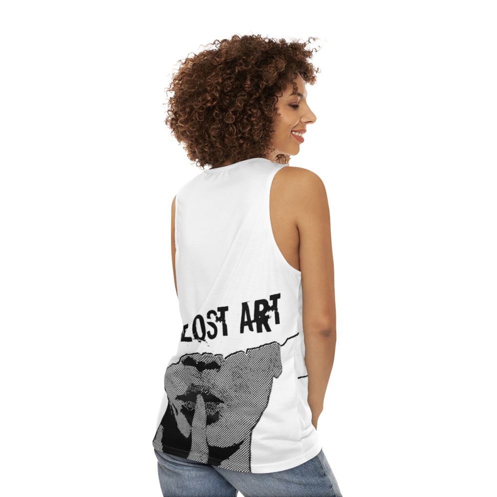 Unisex tank top featuring the 'The Lost Art Of Keeping A Secret' design from Queens of the Stone Age - women back