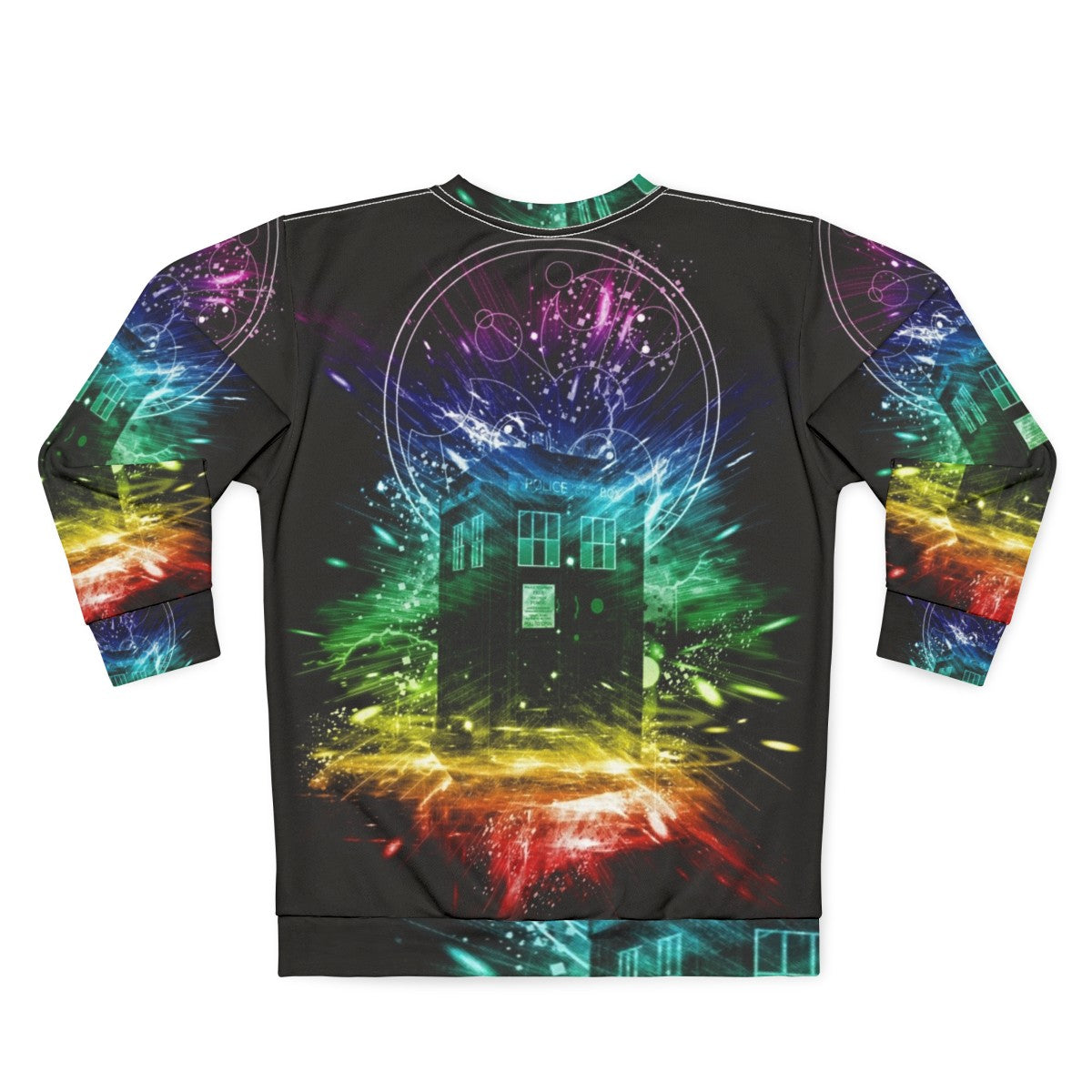 Time Storm Rainbow Doctor Who Inspired Sweatshirt - Back