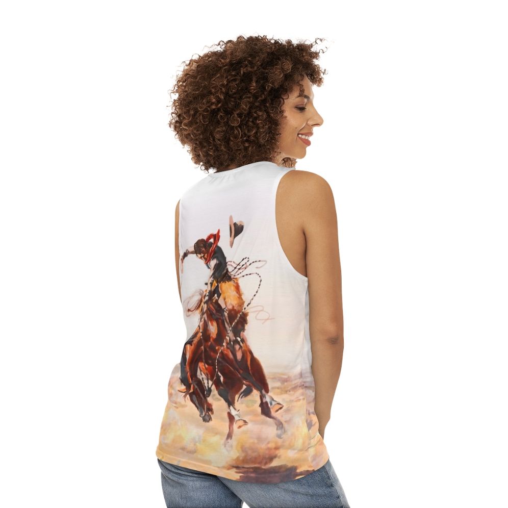 Wild West Series Retro Cowboy Unisex Tank Top - women back