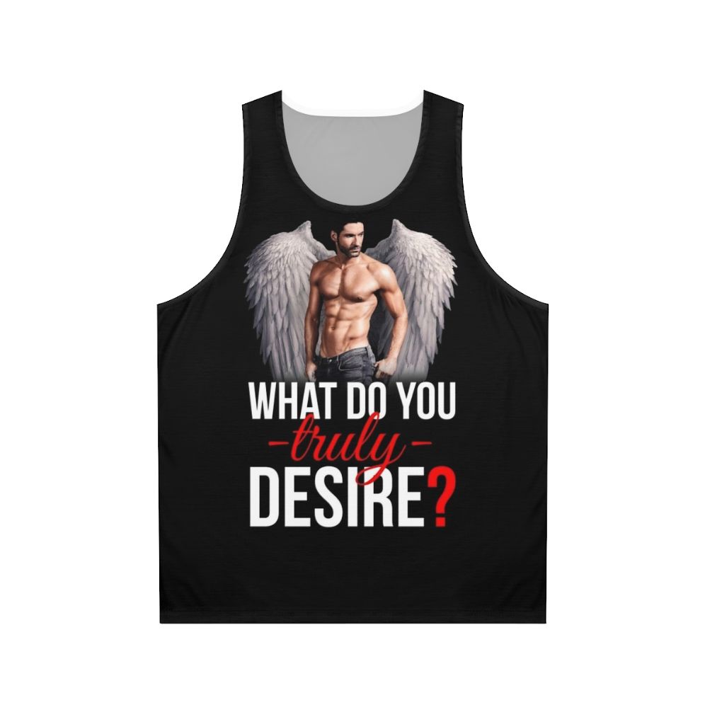 Lucifer-inspired unisex tank top with desire design