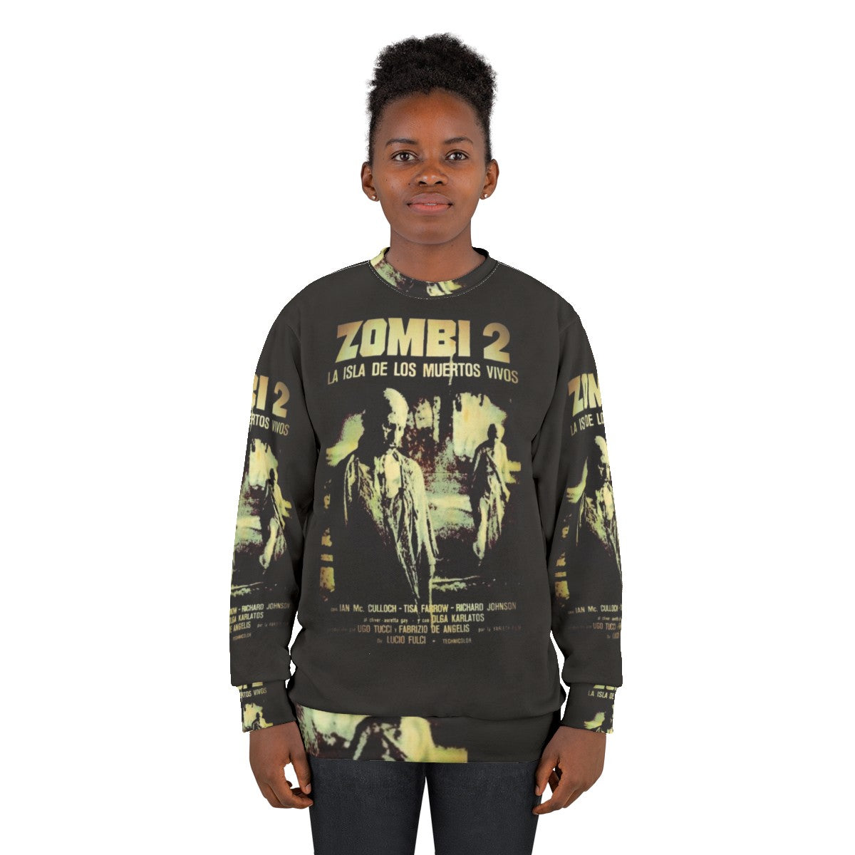 Zombi 2 Sweatshirt featuring horror imagery and the classic film - women