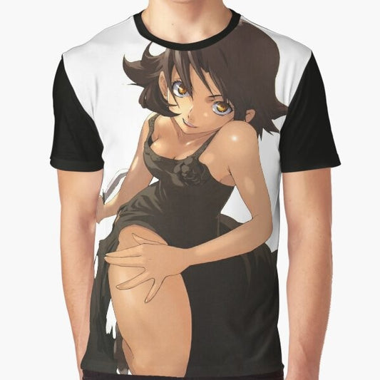 Baccano! anime manga graphic t-shirt featuring characters like Firo Prochainezo, Ladd Russo, and Chane Laforet