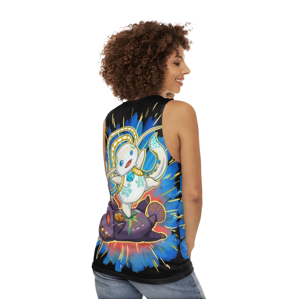 Unisex Hydaelyn Kick Namazu Gaming Tank Top for Final Fantasy XIV Fans - women back