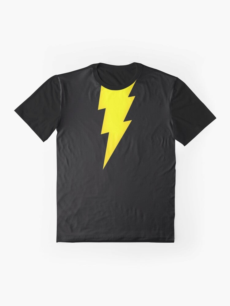 Black Adam superhero graphic t-shirt featuring the character from DC Comics - Flat lay