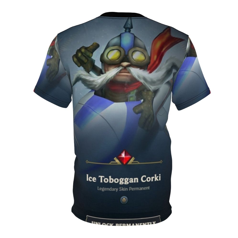 Poster Corki inspired AOP T-shirt for gaming enthusiasts - Back