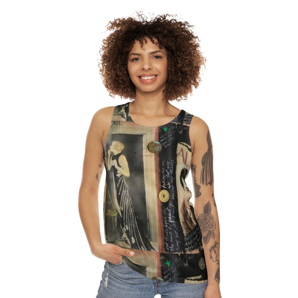 Unisex tank top with vintage Hollywood fashion design - women