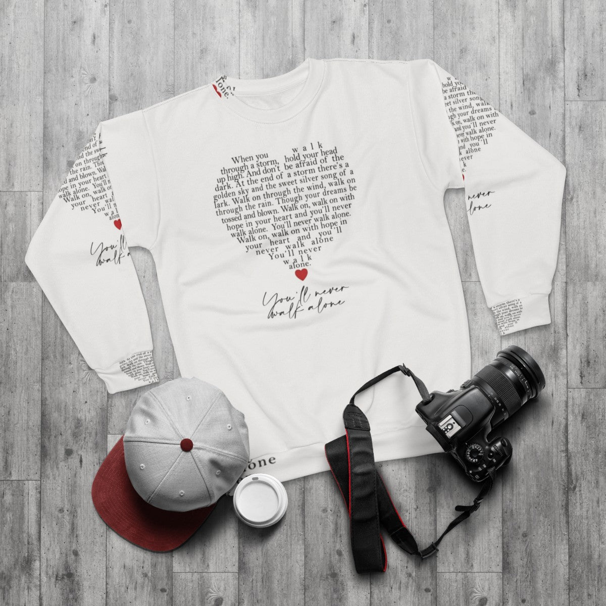 Liverpool YNWA Heart Sweatshirt - flat lay