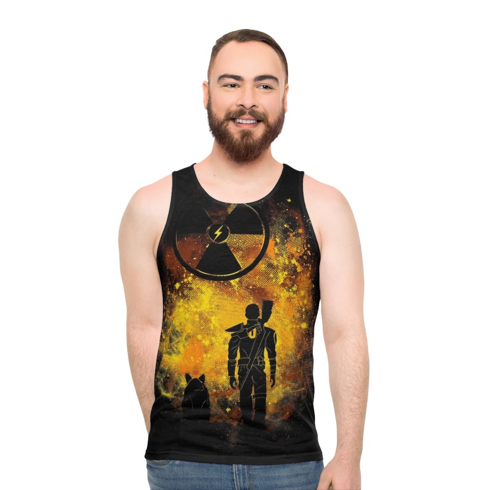 Fallout-inspired wasteland art unisex tank top - men