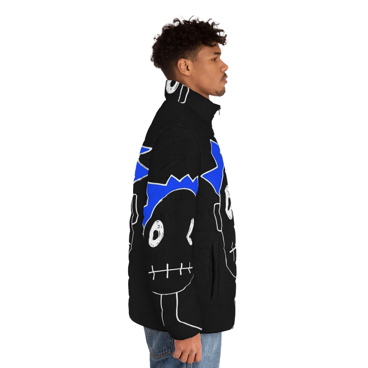 A blue puffer jacket for boys, perfect for cold weather - men side right