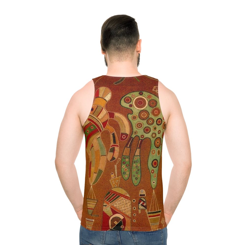 Wassily Kandinsky inspired abstract art unisex tank top - men back