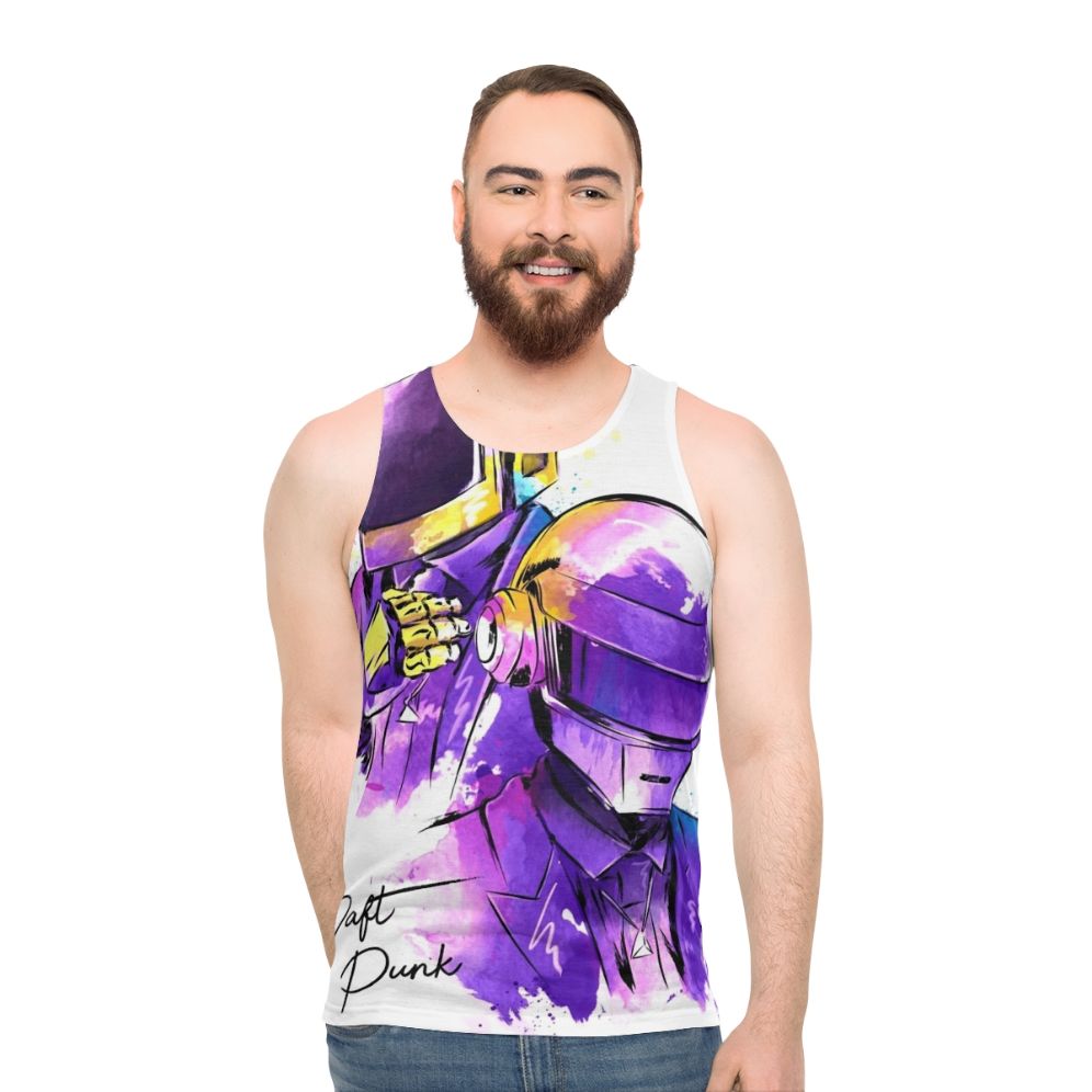 Daft Punk Unisex Watercolor Tank Top - men