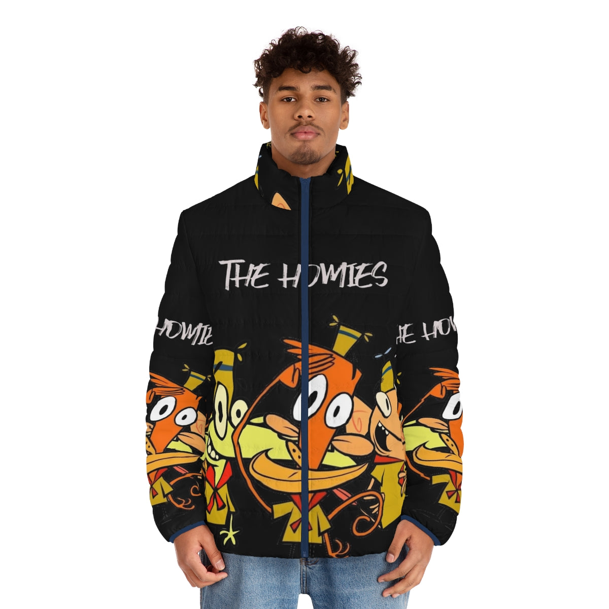 Homies Puffer Jacket - Retro 90s Cartoon Inspired Outerwear - men front