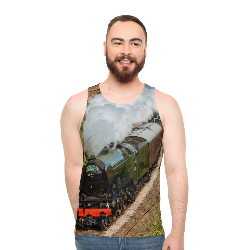 Man wearing The Classic Flying Scotsman Unisex Tank Top - men