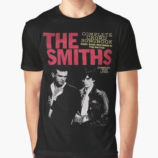 The Smiths 'The Queen Is Dead' graphic t-shirt featuring a minimalist design with the album title and band name