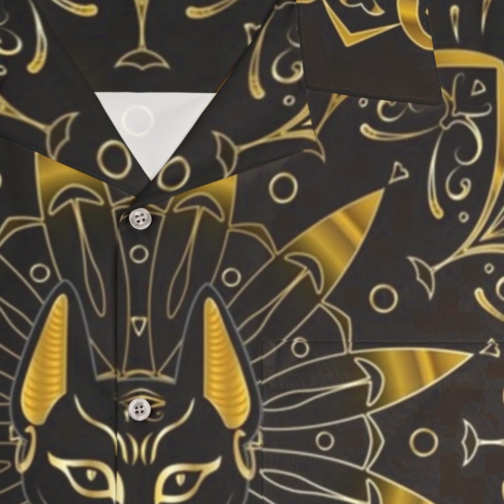 Bastet Egyptian Goddess Hawaiian Shirt - Detail