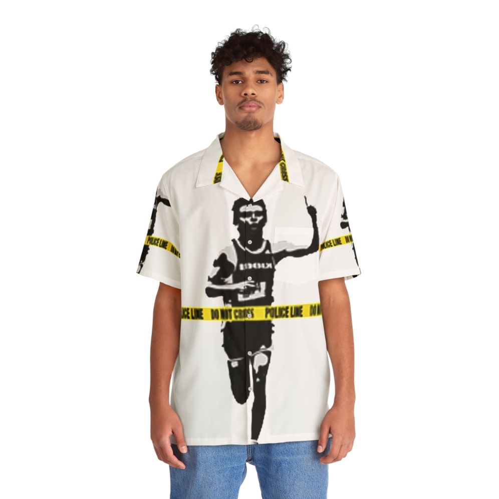 Banksy Marathon Runner Police Line Hawaiian Shirt - People Front