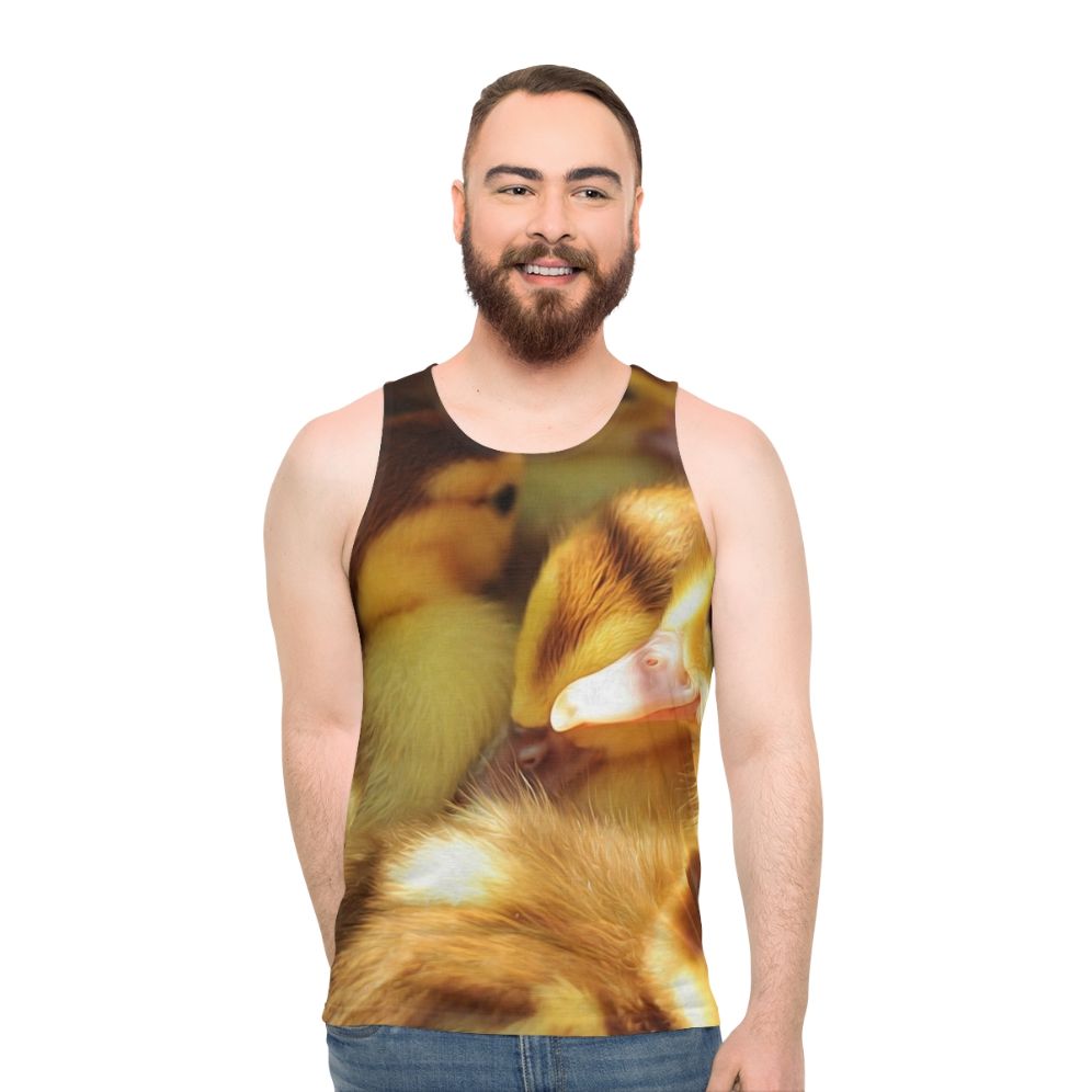 Cute duck and duckling unisex tank top - men