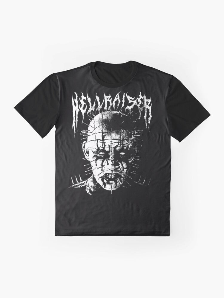 Black Metal Pinhead Horror Graphic T-Shirt - Flat lay