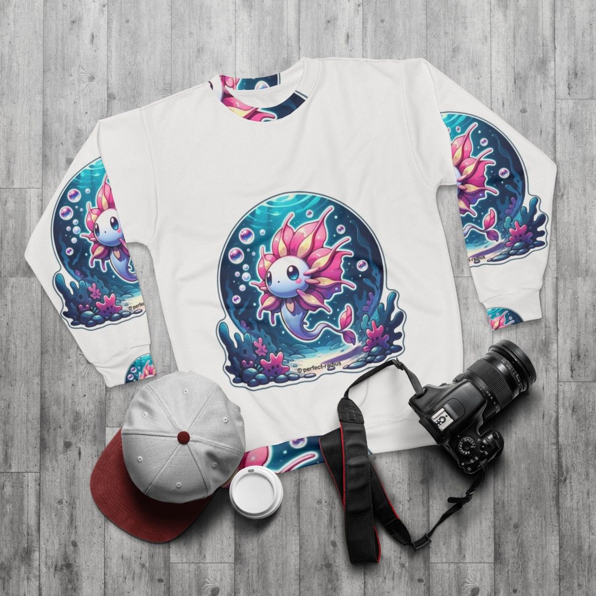 Legendary petal fish fantasy sweatshirt - flat lay