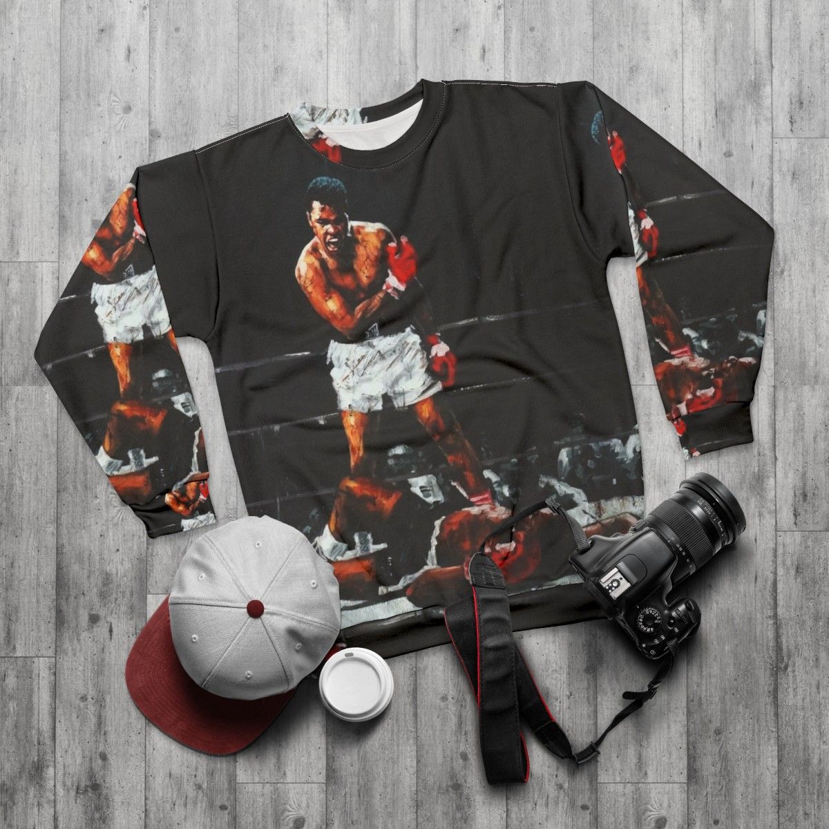 Muhammad Ali Knocking Out Sonny Liston - Sports Icon Sweatshirt - flat lay