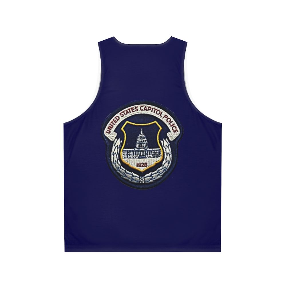 US Capitol Police Unisex Tank Top with Capitol Building Graphic - Back