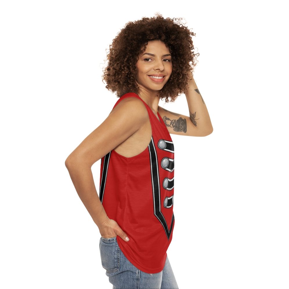 Unisex tank top with a simple marching band pattern design - women side