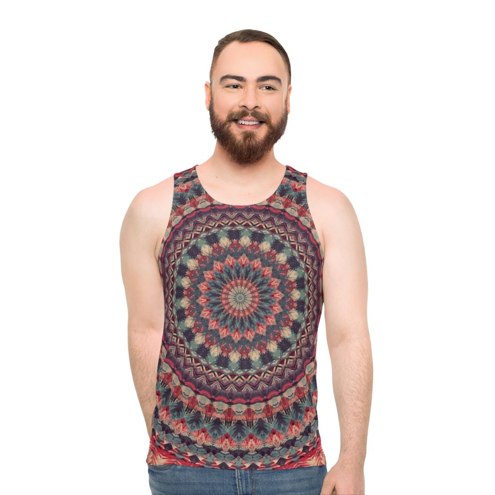 Mandala Unisex Tank Top with Flower of Life Sacred Geometry Design - men