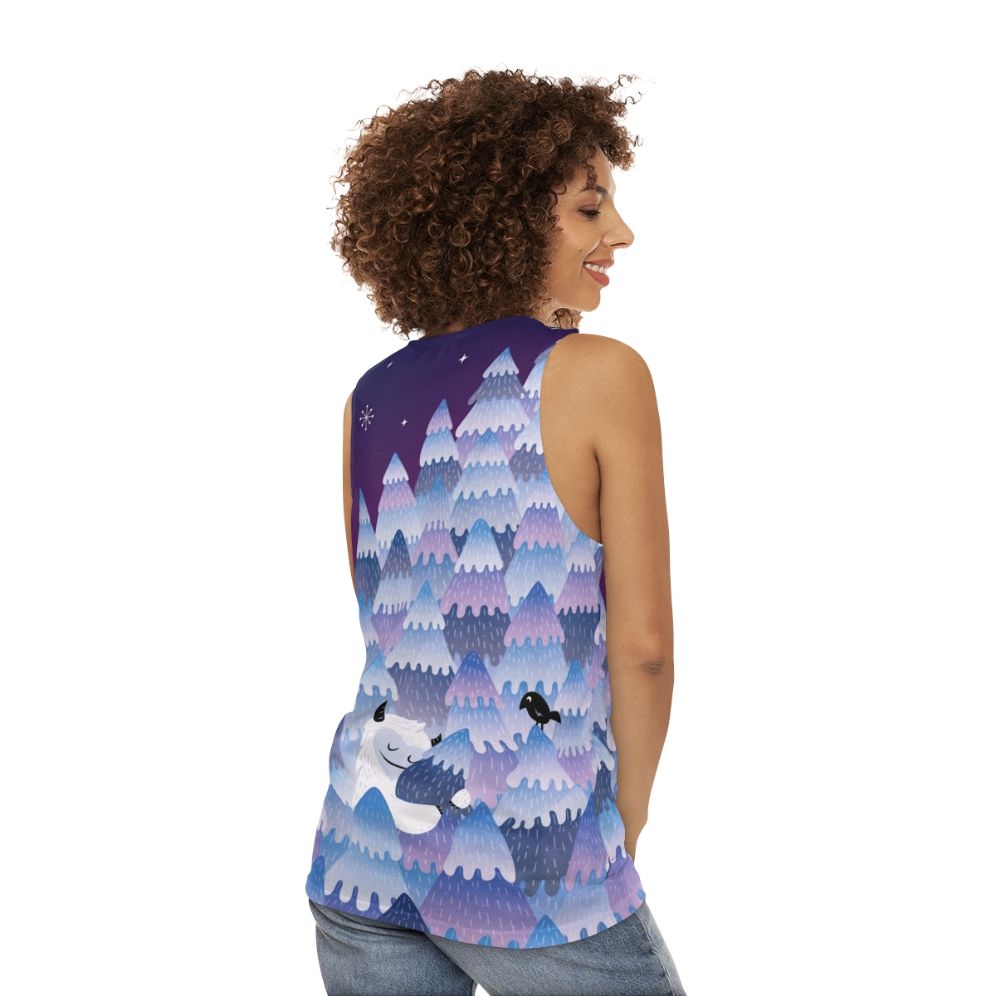 Tree Hugger Monster Unisex Night Tank Top - women back