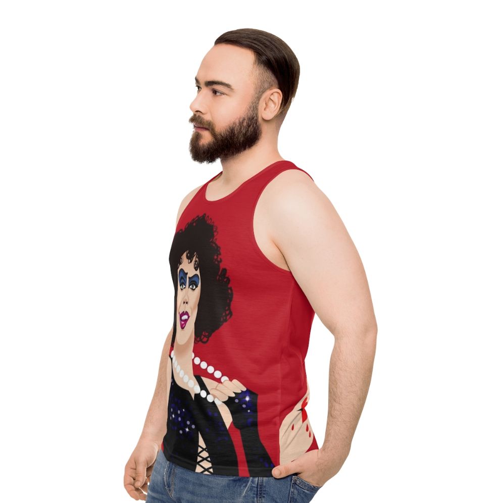 Antici Pation Unisex Tank Top Graphic Tee - men side