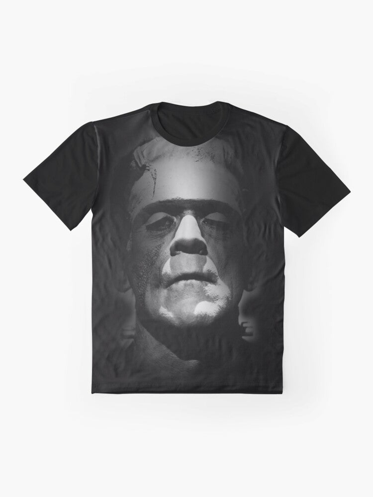 Frankenstein monster Boris Karloff face graphic t-shirt - Flat lay