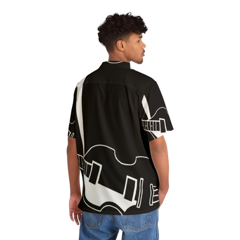 Vintage Hawaiian shirt with violin bass design, inspired by The Beatles - People Back