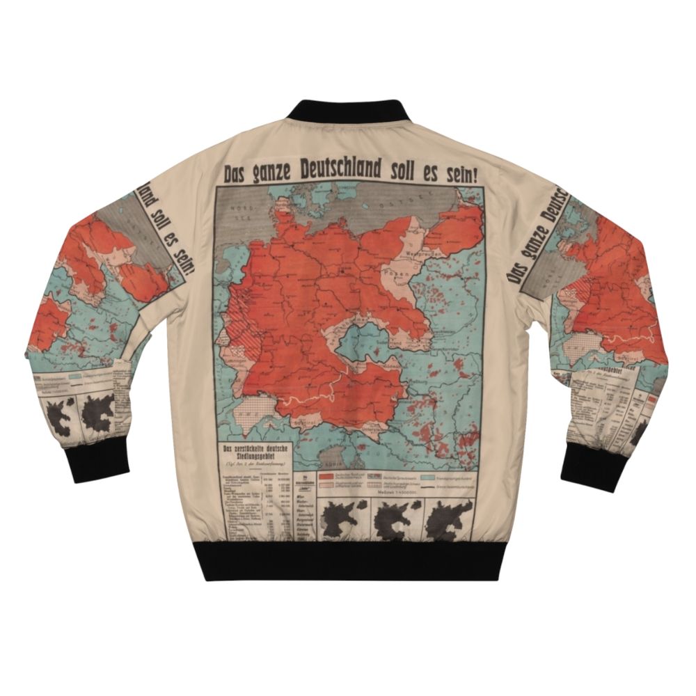 1930s German "Das ganze Deutschland soll es sein!" Bomber Jacket with vintage map and text design - Back