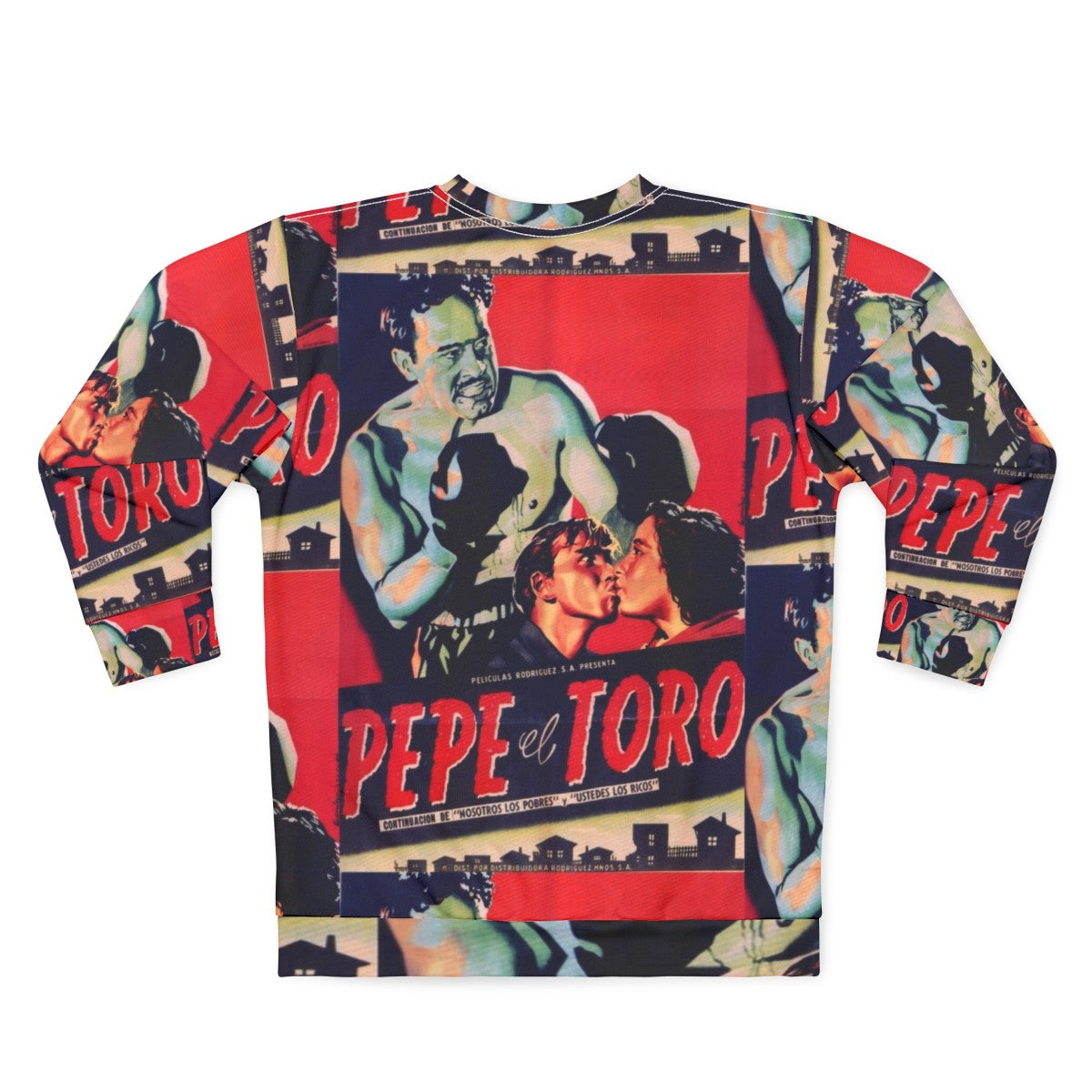 Vintage Mexican Cinema Icons Sweatshirt featuring Pedro Infante and Pepe el Toro - Back