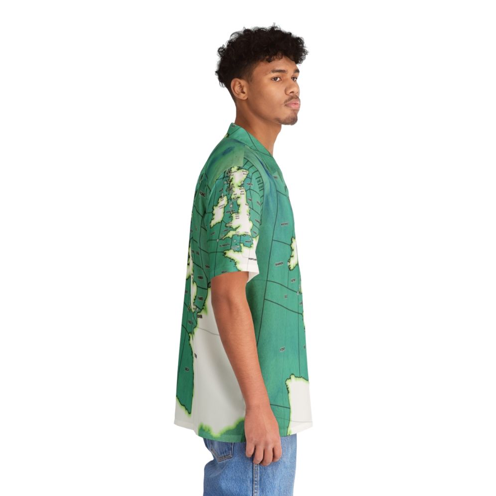 Weathermap Inspired Hawaiian Shirt with Shipping Forecast Design - People Pight