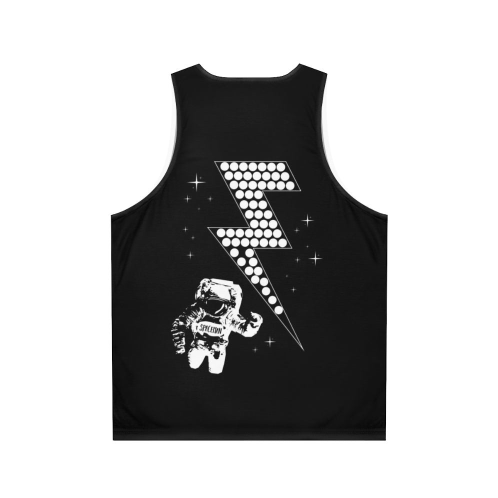 Spaceman Unisex Tank Top with Lightning Bolt Design - Back