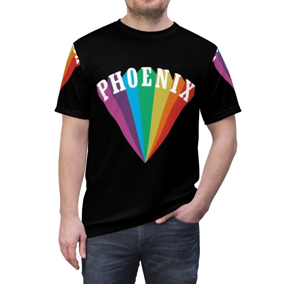 Colorful Phoenix Inspired Indie Band Rainbow All-Over-Print T-Shirt - men front