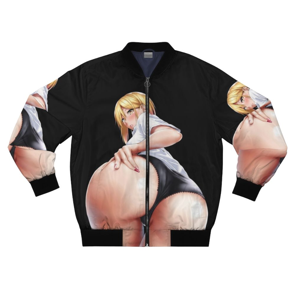 Stylish bomber jacket featuring a cute and naughty anime girl character