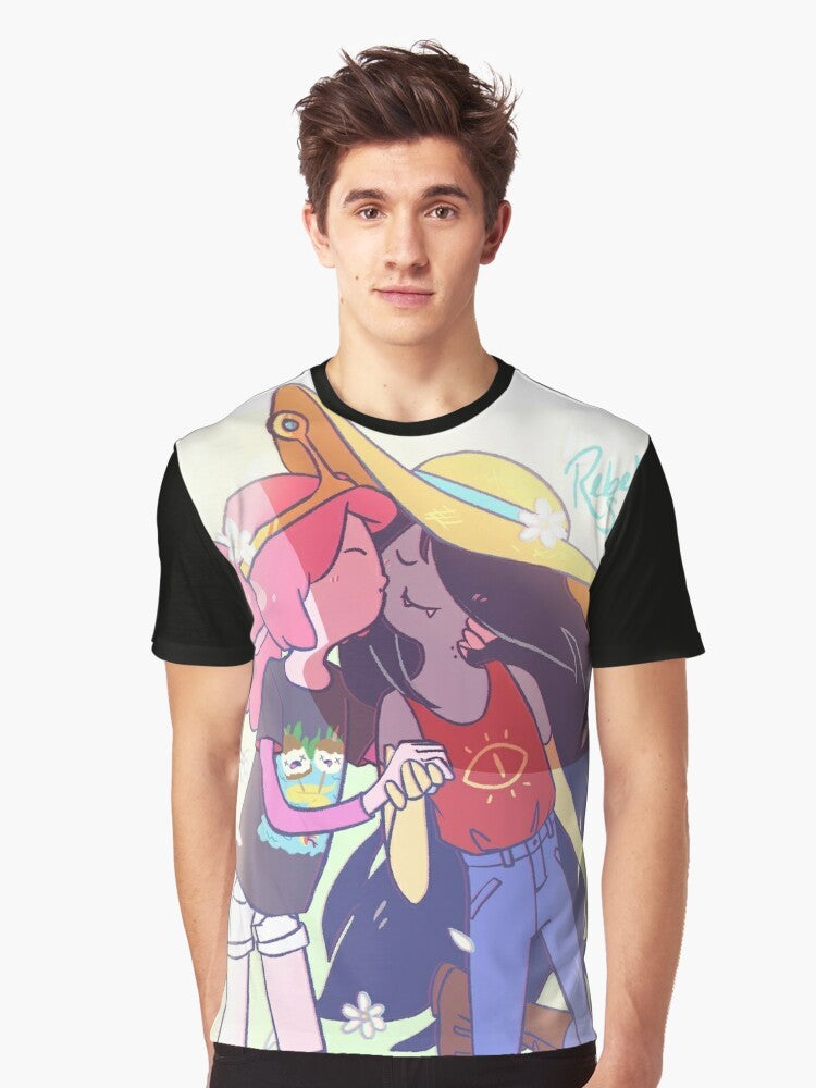 Adventure Time Bubbline Graphic T-Shirt featuring Princess Bubblegum and Marceline the Vampire Queen - Men