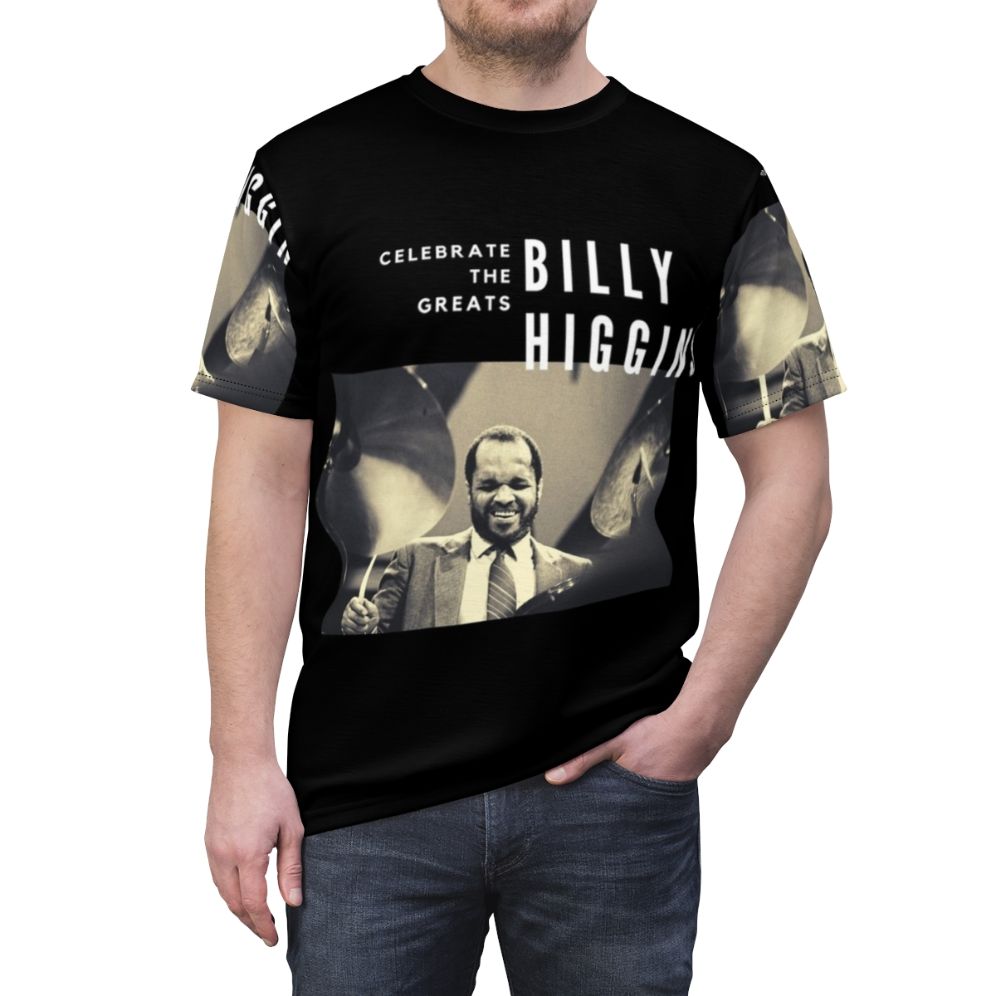 T-shirt featuring the iconic jazz drummer Billy Higgins - men front