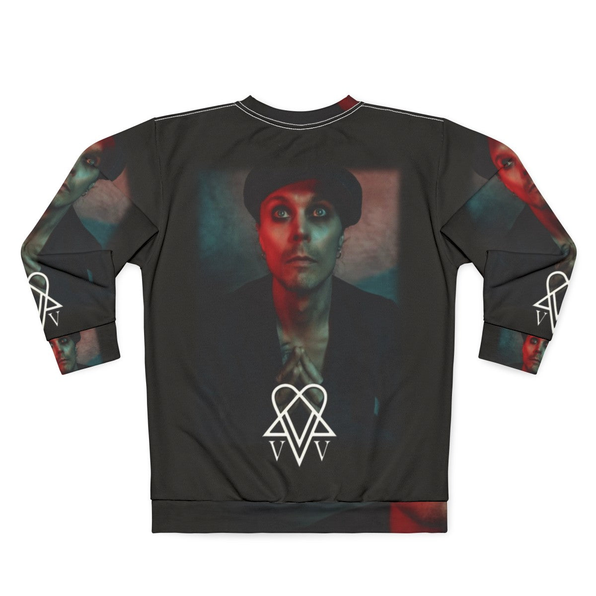 Ville Valo Neon Noir HIM Band Sweatshirt - Back