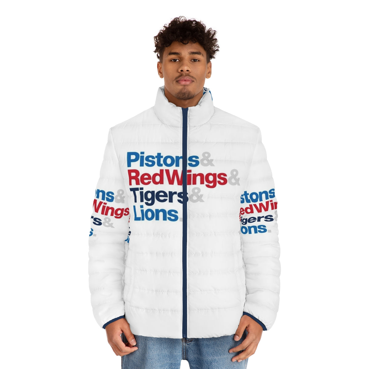 Detroit Sports Teams Puffer Jacket - Comfortable and Stylish Outerwear - men front