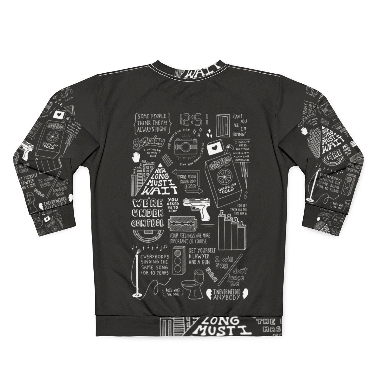 The Strokes Collage Black and White Sweatshirt - Back