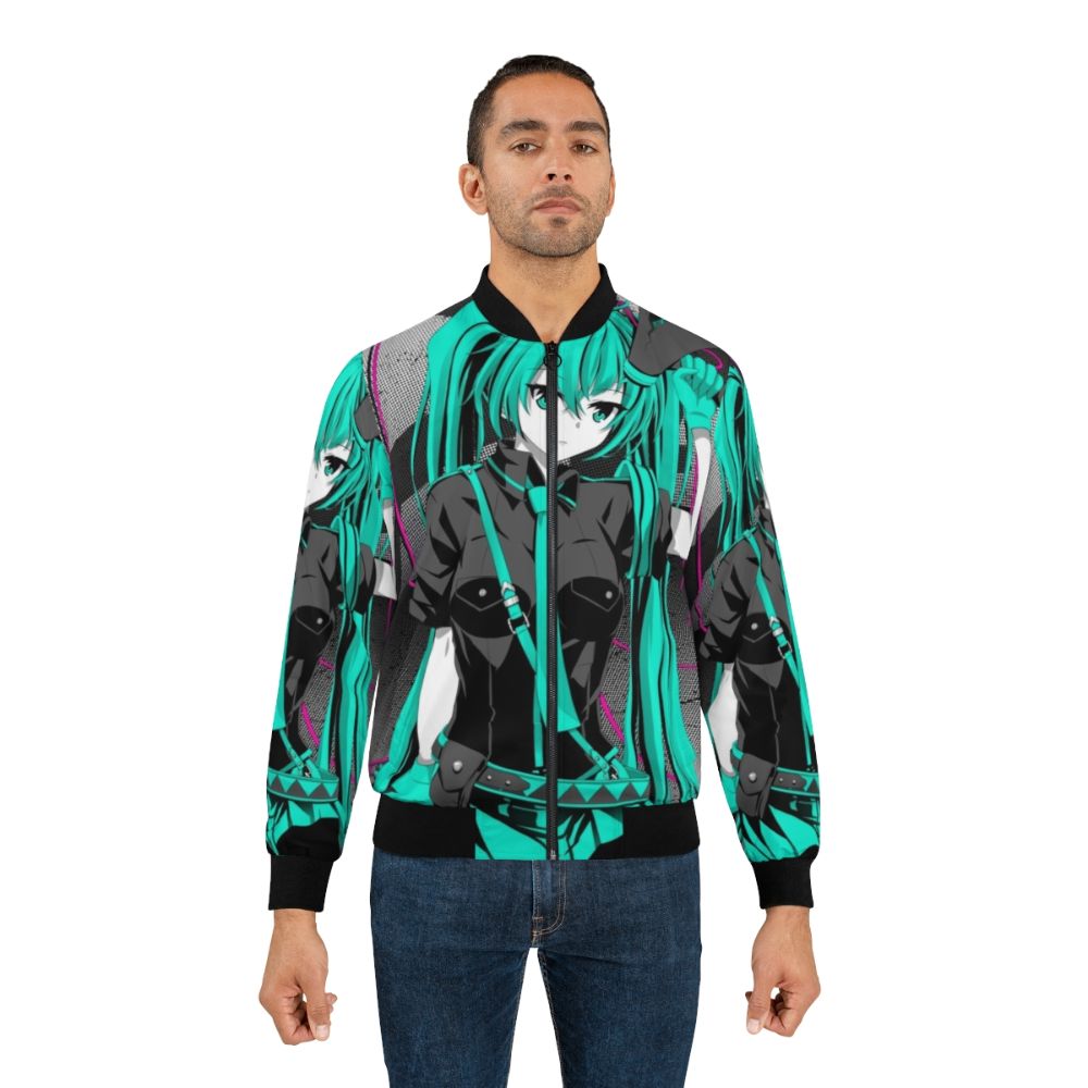 Hatsune Miku anime fanart tri-tone bomber jacket - Lifestyle