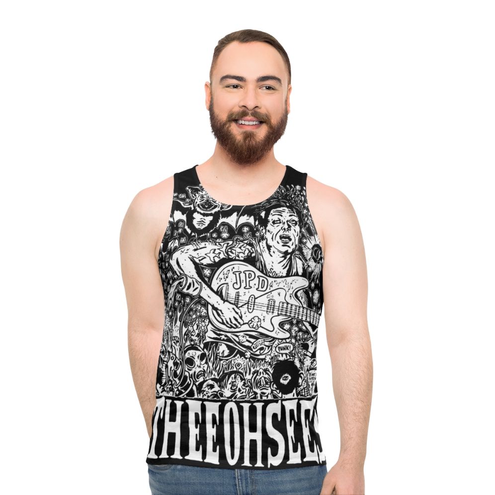 Psychedelic Unisex Tank Top with Thee Oh Sees Music Merch - men