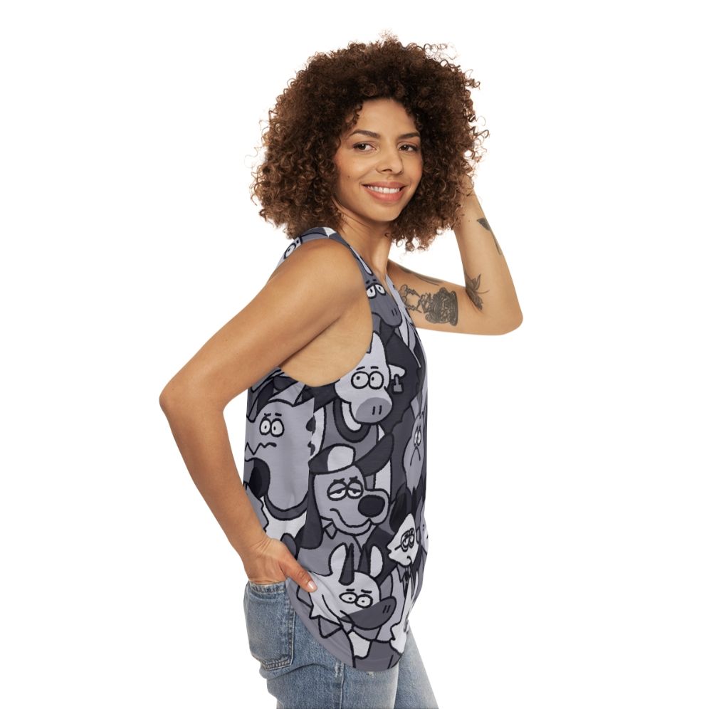 Unisex "It's Us Against the Universe" animal print graphic tank top - women side