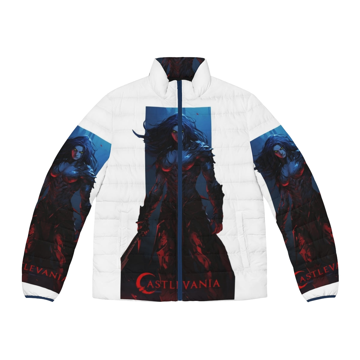 Castlevania Symphony Of The Night puffer jacket featuring retro gaming inspired design