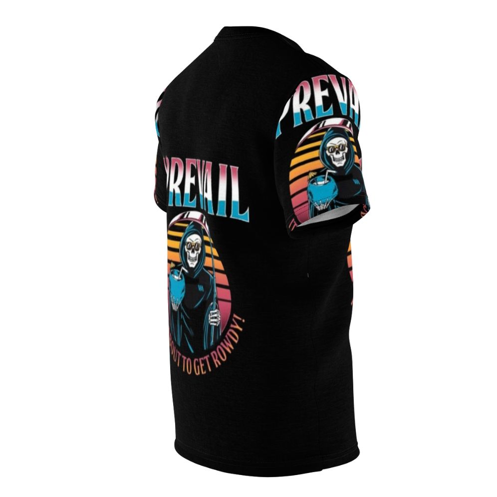 Metalcore-inspired graphic t-shirt featuring the I Prevail logo and band name - men right